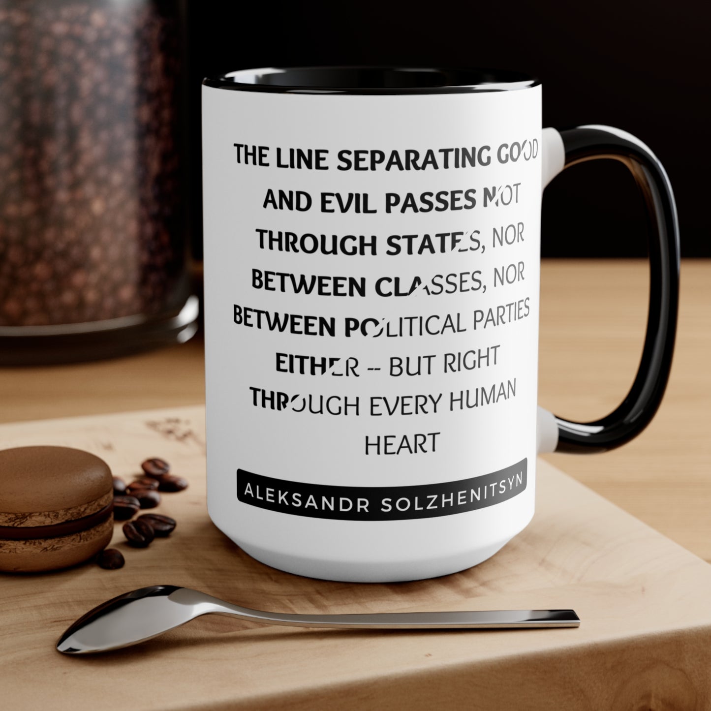 Aleksandr Solzhenitsyn Coffee Mug Black and White