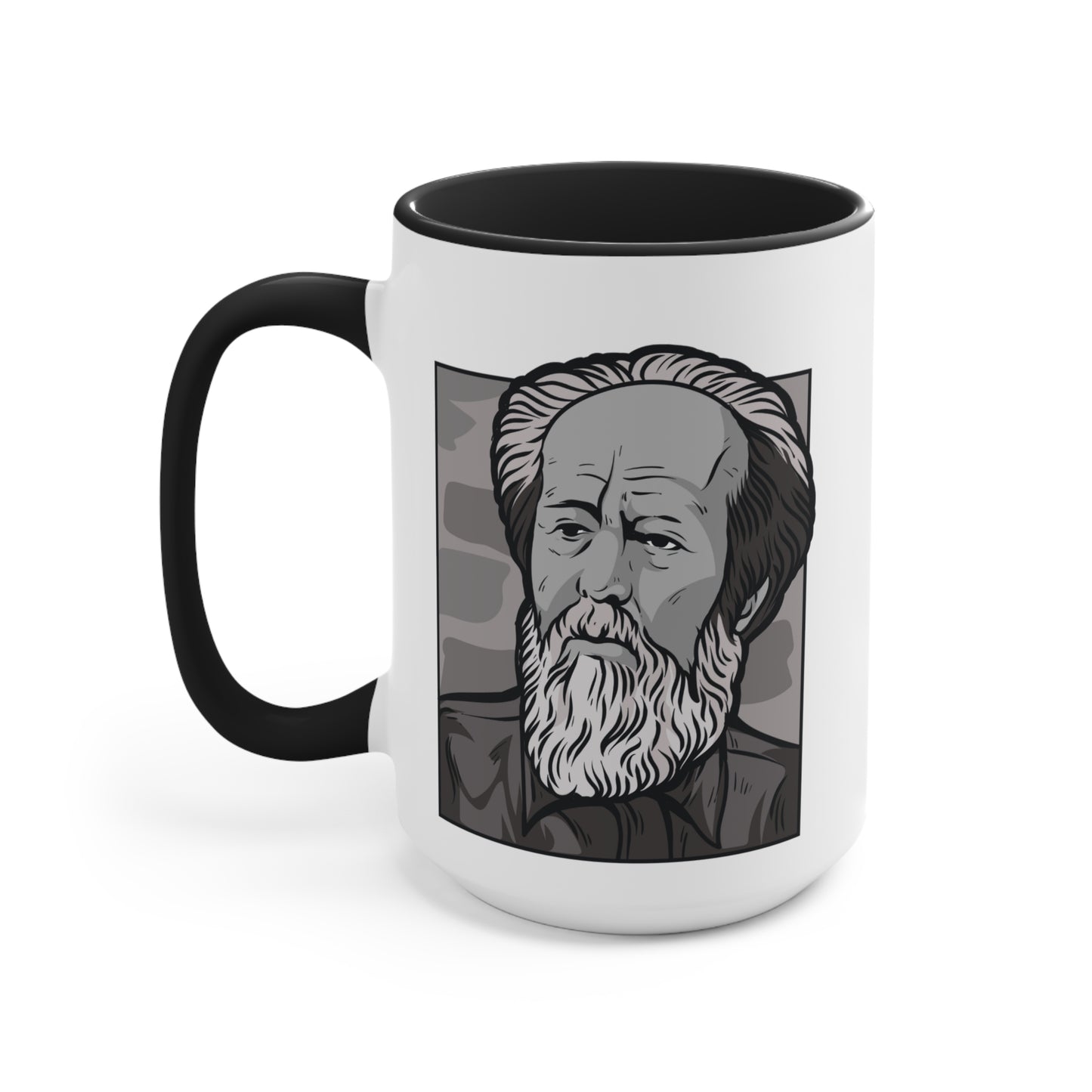 Aleksandr Solzhenitsyn Coffee Mug Black and White