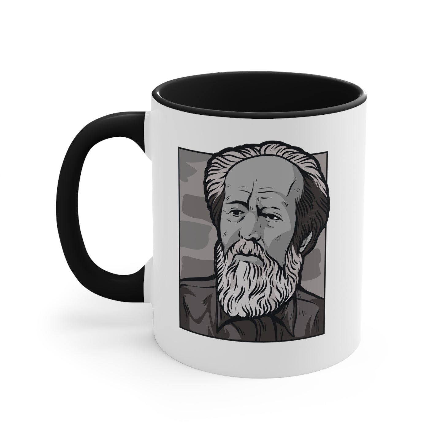 Aleksandr Solzhenitsyn Coffee Mug Black and White